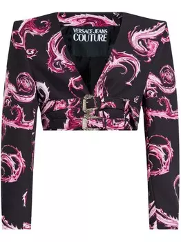 Versace Jeans Couture укороченная куртка с принтом в стиле барокко, черный