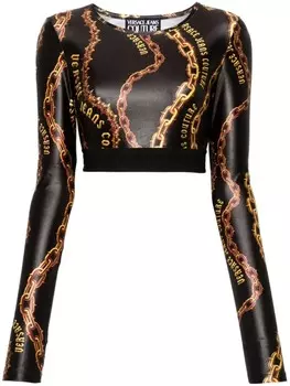 Versace Jeans Couture укороченный топ Chain Couture, черный
