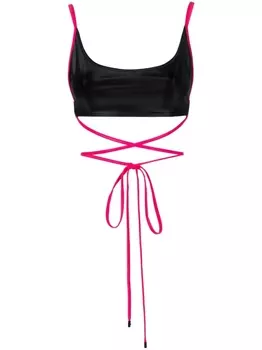 Versace Jeans Couture укороченный топ с логотипом, черный