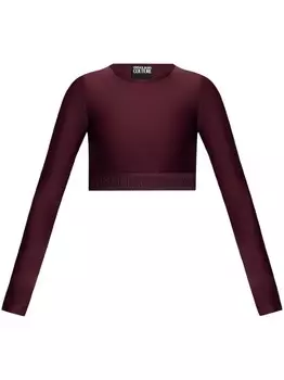 Versace Jeans Couture укороченный топ с логотипом, красный