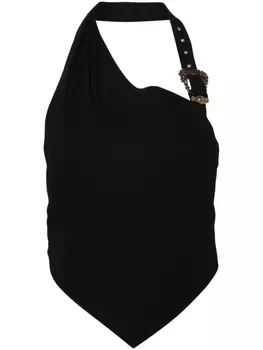 Versace Jeans Couture укороченный топ с пряжкой, черный