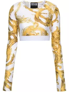 Versace Jeans Couture укороченный топ Watercolour Couture, белый