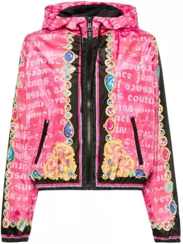 Versace Jeans Couture ветровка с капюшоном и принтом Heart, розовый