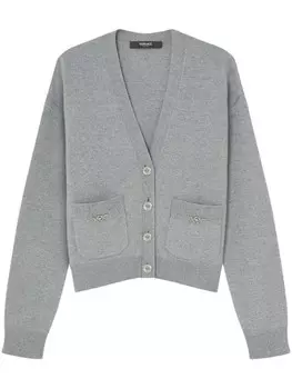 Versace кардиган из смесовой шерсти с узором «Медуза», серый