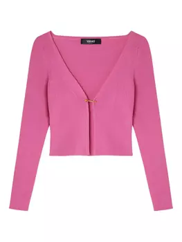 Versace кардиган с декором Safety Pin, розовый