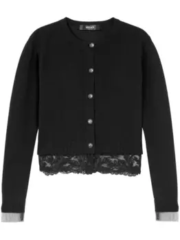 Versace кардиган с кружевом Barocco, черный