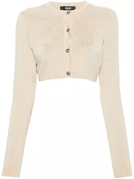 Versace кардиган с узором Barocco, нейтральный цвет