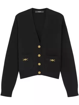 Versace кардиган с V-образным вырезом и бляшкой «Медуза», черный