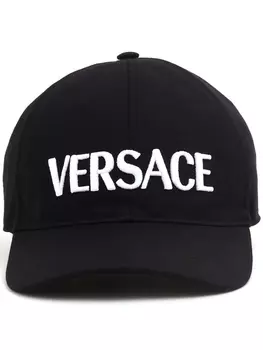 Versace кепка с вышитым логотипом, черный