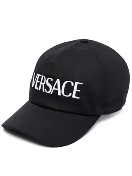 Versace кепка с вышитым логотипом, черный