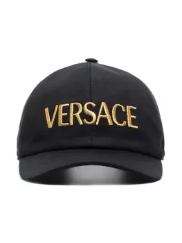 Versace кепка с вышитым логотипом, черный