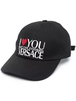 Versace кепка с вышивкой, черный
