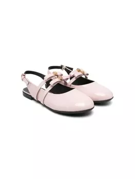 Versace Kids балетки Gianni Ribbon, розовый