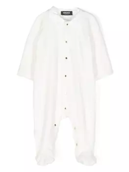 Versace Kids бархатная пижама с вышивкой Greca, белый