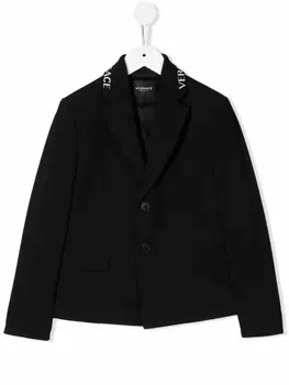 Versace Kids блейзер с логотипом, черный