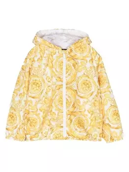 Versace Kids бомбер с узором Baroque, белый