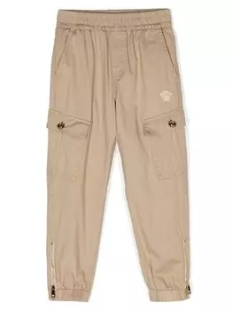 Versace Kids брюки карго с декором Medusa Head, нейтральный цвет
