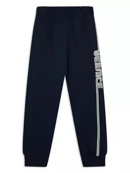 Versace Kids брюки с логотипом, черный
