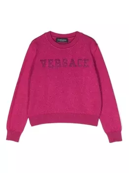 Versace Kids джемпер с логотипом, розовый