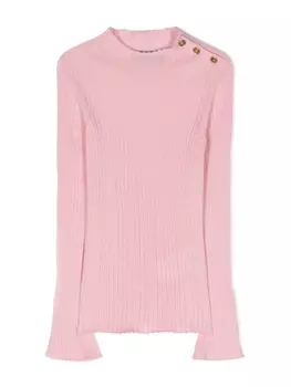 Versace Kids джемпер в рубчик с пуговицами Medusa, розовый