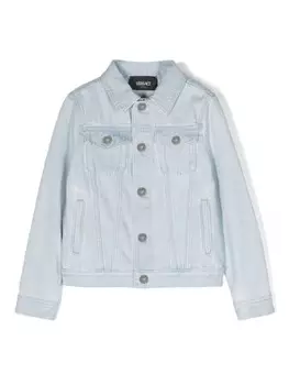 Versace Kids джинсовая куртка с вышивкой Medusa, синий