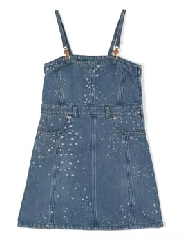 Versace Kids джинсовое платье с принтом, синий