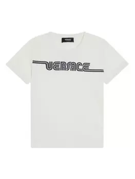 Versace Kids футболка из хлопка с логотипом, белый