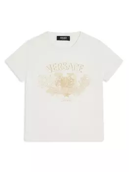 Versace Kids футболка из хлопка с логотипом, белый