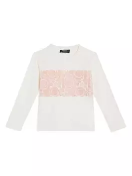 Versace Kids футболка из хлопка с принтом Barocco, белый