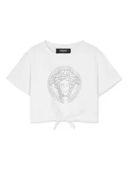 Versace Kids футболка с декором Medusa, белый