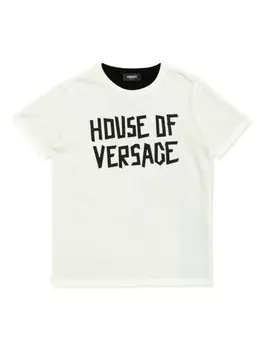 Versace Kids футболка с графическим принтом, белый