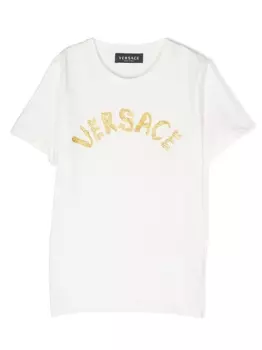 Versace Kids футболка с логотипом, белый