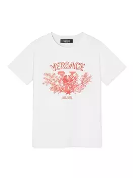 Versace Kids футболка с логотипом, белый