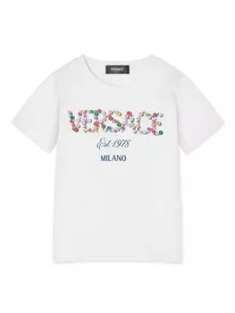 Versace Kids футболка с логотипом, белый