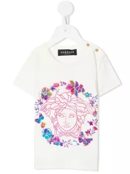 Versace Kids футболка с логотипом Medusa, белый