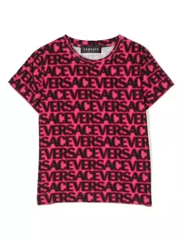 Versace Kids футболка с логотипом, розовый