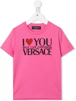 Versace Kids футболка с логотипом, розовый