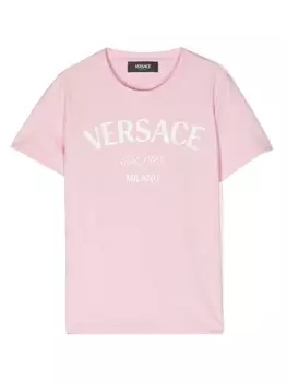 Versace Kids футболка с логотипом, розовый
