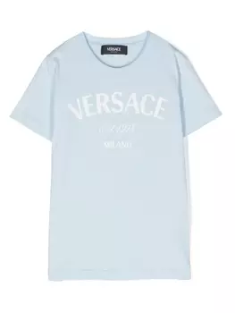 Versace Kids футболка с логотипом, синий
