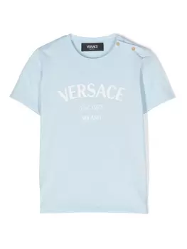 Versace Kids футболка с логотипом, синий