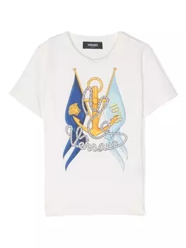 Versace Kids футболка с принтом, белый