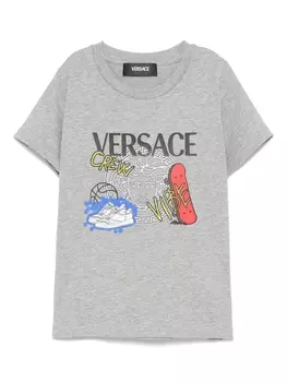 Versace Kids футболка с принтом Medusa, серый