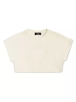 Versace Kids футболка с вышитым логотипом, белый