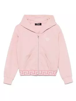 Versace Kids худи Greca на молнии, розовый