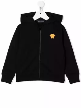 Versace Kids худи на молнии с принтом Medusa, черный