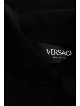 Versace Kids худи на молнии с вышитым логотипом, черный