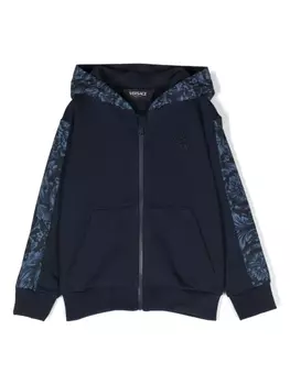 Versace Kids худи на молнии с вышивкой Medusa, синий