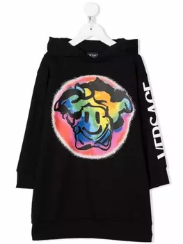 Versace Kids худи с графичным принтом, черный