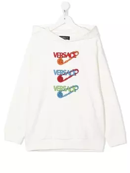 Versace Kids худи с логотипом, белый