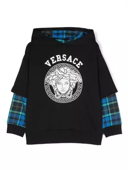 Versace Kids худи с логотипом, черный